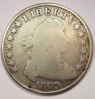 1803 Draped Bust Silver Dollar $1 - Rare Date - Scarce Classic Coin