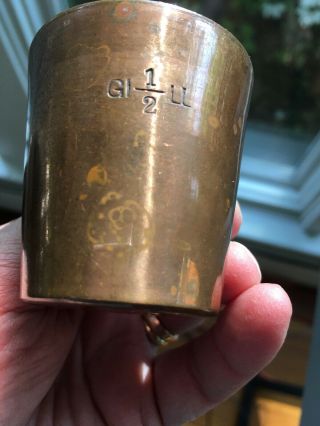 VTG British Royal Navy 1/2 Gill Copper Rum Measure Cup 53177 1952 H 5