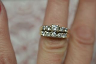 Vintage Diamond 1.  32 Cts H/i1 14 Kt (2) Ring Wedding Set Lists $2,  700.  00 Sz 5.  5