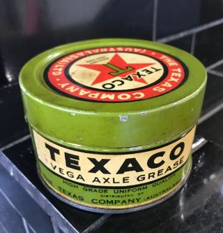 Texaco Vega Grease Australian 1lb Pound Early Vintage Tin