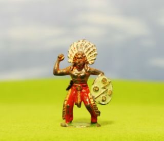 Vintage Johillco - Native Indian (cowboy) With Shield - Lead Figure (129)