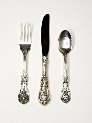 3 Pc Francis I Reed & Barton Sterling Silver Youth Fork Knife & Spoon Marks