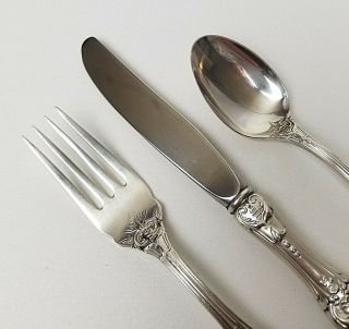 3 pc Francis I Reed & Barton Sterling Silver YOUTH Fork Knife & Spoon Marks 2