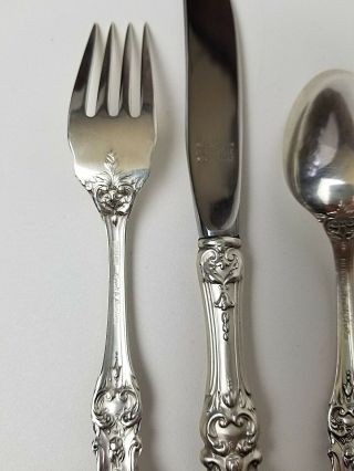 3 pc Francis I Reed & Barton Sterling Silver YOUTH Fork Knife & Spoon Marks 4