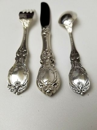 3 pc Francis I Reed & Barton Sterling Silver YOUTH Fork Knife & Spoon Marks 5