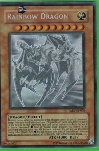 Yugioh Rainbow Dragon Taev - En006 Ghost Rare Misprint Elemental Hero Chaos Neos