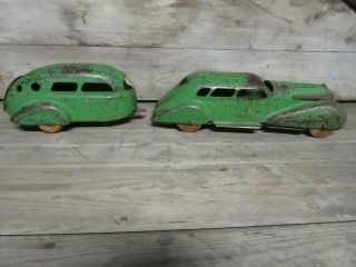 Vintage 1930 ' s Pressed Steel Wyandotte LaSalle Automobile with Camper Trailer 3