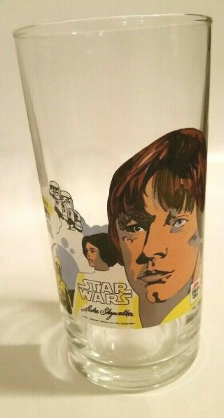 1977 Vintage Star Wars Glass Luke Skywalker,  Pizza Hut Coca Cola,  Cond