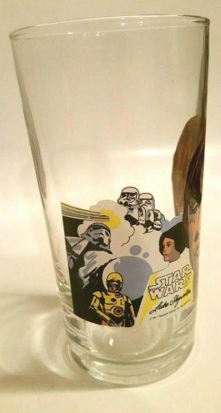 1977 Vintage Star Wars Glass Luke Skywalker,  PIZZA HUT Coca Cola,  Cond 2