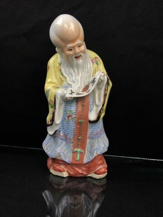 Chinese Antique Porcelain Figurine Of Elderly Man No/r