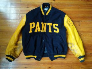 David Letterman Vtg " 99 Worldwide " Pants " Wool/leather Varsity Jacket Sz Xl.