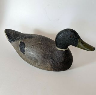 EVANS Vintage Duck Decoy Competitive Grade Mallard Paint Glass Eyes 2