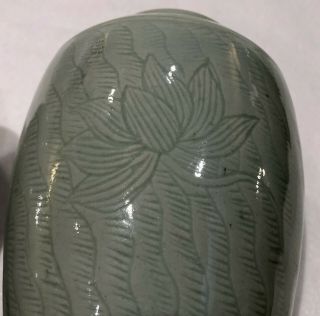 Pair Antique Chinese Celadon Porcelain Vases,  Fabulous Color,  Design and Size 3