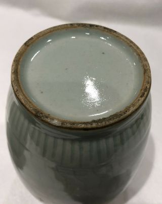 Pair Antique Chinese Celadon Porcelain Vases,  Fabulous Color,  Design and Size 6