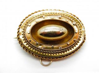 Antique Georgian Victorian Mourning Pin Brooch 14kt Not Scrap Solid Gold 10.  7 Gr