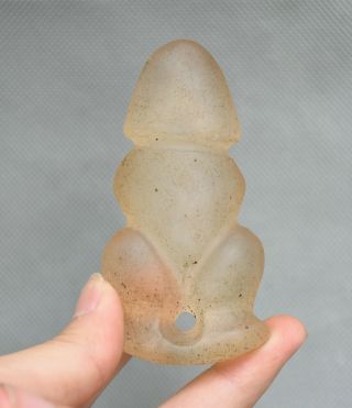 8.  5cm Rare Hongshan Culture Old Crystal Carved Phallus Penis Statue Sculpture