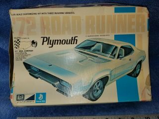 Vintage Mpc 1972 Plymouth Road Runner 3in1 Customizing Model Kit Unbuilt