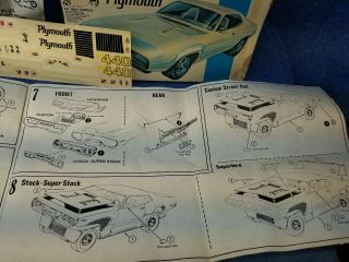VINTAGE MPC 1972 Plymouth Road Runner 3in1 customizing Model Kit unbuilt 8