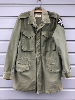 Vintage Military Wwii Korean War Green U.  S.  Army 2nd Infantry Field Jacket Coat