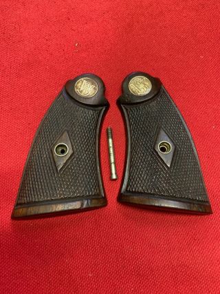 Vintage Smith And Wesson Walnut Diamond Grips