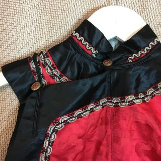 Antique 19th century Chinese Silk Traditional Vest hand - sewn w swastika symbol 2