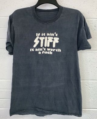 Vintage Stiff Records 1970s It Ain’t Worth A F@&k Promo Record Label T - Shirt S
