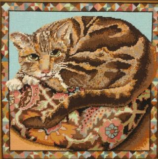 Rare Ehrman Kaffe Fassett Carpet Cat Tapestry Needlepoint Kit Retired Vintage