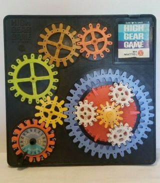 Vintage 1962 Mattel High Gear Board Game Turning Interlocking Gears Family Fun