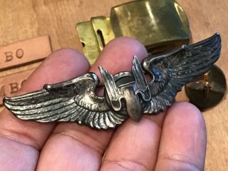 Vintage WW2 U S Bombadier Sterling Silver Pin & Associated items 5