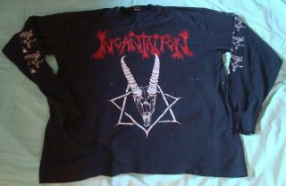 Vintage Incantation 1994 Tour Shirt Goat Pentagram Longsleeve Gc Xl