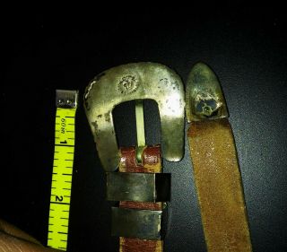 Vintage 1940 ' s Mexico 4 piece Ranger Sterling Silver and Gold Belt & Buckle Set 2