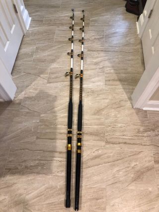Fin - Nor Tycoon Custom 7’6” Trolling Rods 130 80 Vintage Fishing Afto Big Game