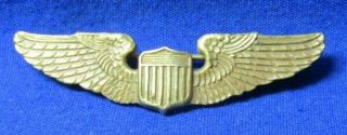Wwii Gold Filled Army Air Forces Pilot 1 1/2 Inch Wings Badge By Jay O 