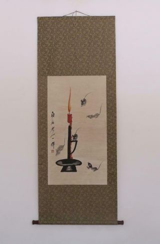 Very Rare Old Chinese Hand Painting Scroll Qi Baishi (405)