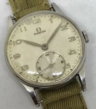 Vintage Omega Military Style 30t2 S.  Steel From Wwii With A Bit Of History