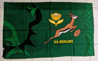 Rare Springbok 2007 Rugby World Cup Winners Signed Official Flag - 29.