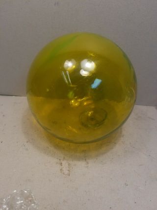 Vintage Japanese Glass Ball Fishing Float 4 Or 4.  5 ",  Yellow