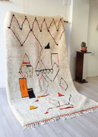 azilal rug,  vintage Moroccan rug beni ourain carpet,  wool rug 2