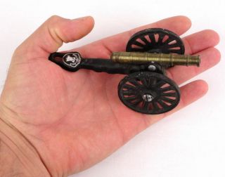 Vintage Miniature Cast Iron Brass Cannon Souvenir Toy Philadelphia 4 3/4 Inches