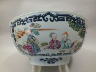 An 18thc Chinese Porcelain Bowl With Painted Figural Panels