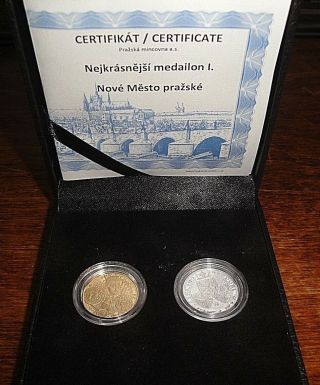 Rare 2015 Czech Republic Gold & Silver Nejkrasnejsi Medailon I.  Low Mintage 500