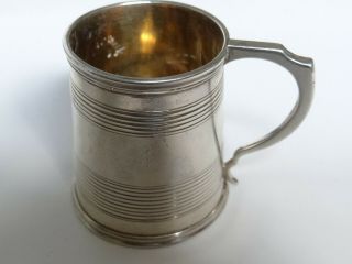 Very Fine Antique Sterling Silver Georgian English Tankard Mug