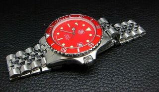 TAG HEUER 1000 RED DIAL MENS DIVER WATCH EXC COND & RARE VINTAGE MODEL (980.  913N 3
