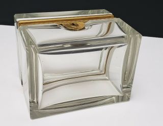 Large Antique French Bronze & Cut Crystal Casket Jewel Box 7