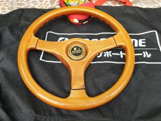 Rare Michelotti Studio Technigo Design Carrozzeria Wood Steering Wheel Vintage