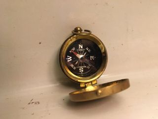 Vintage Pocket Small Metal Nautical Maritime Compass