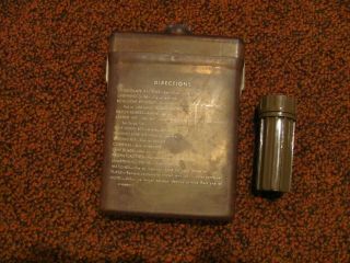 Wwii Us Army Air Force Aaf Type E - 3a Personal Aids Kit Flask & Match Case 1945