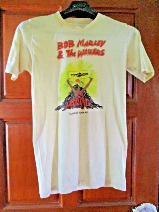 Bob Marley & The Wailers Vintage Rare 1980 Final Tour Concert T - Shirt And Ticket