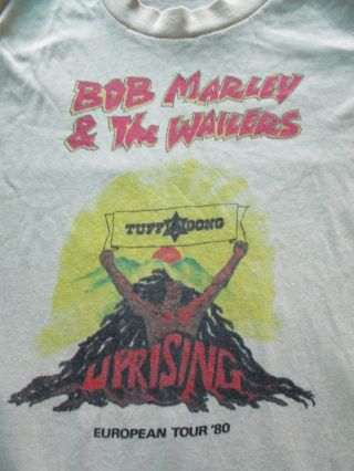 Bob Marley & The Wailers Vintage Rare 1980 Final Tour Concert T - Shirt AND Ticket 3