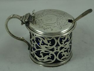 Pretty Victorian Silver Mustard Pot,  1855